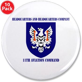 HHC11AC - M01 - 01 - HHC, 11th Aviation with Text Command - 3.5" Button (10 pack)