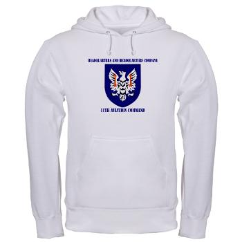 HHC11AC - A01 - 04 - HHC, 11th Aviation with Text Command - Hooded Sweatshirt
