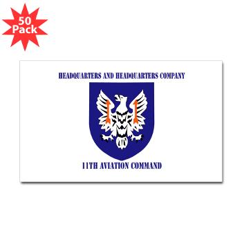 HHC11AC - M01 - 01 - HHC, 11th Aviation with Text Command - Sticker (Rectangle 50 pk) - Click Image to Close