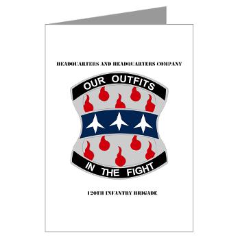 HHC120IB - M01 - 02 - HHC - 120th Infantry Brigade with Text - Greeting Cards (Pk of 20)