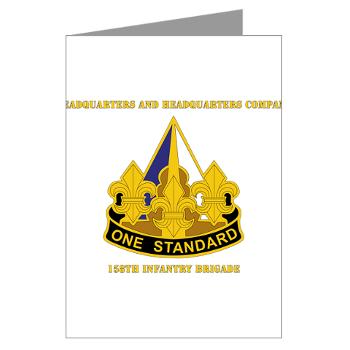 HHC158IB - M01 - 02 - HHC - 158th Infantry Brigade with Text - Greeting Cards (Pk of 20) - Click Image to Close