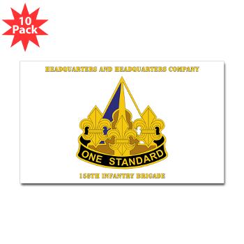 HHC158IB - M01 - 01 - HHC - 158th Infantry Brigade with Text - Sticker (Rectangle 10 pk)