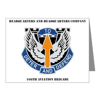 HHC166AB - M01 - 02 - HHC - 166th Aviation Brigade with Text - Note Cards (Pk of 20)