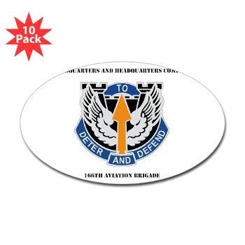 HHC166AB - M01 - 01 - HHC - 166th Aviation Brigade with Text - Sticker (Oval 10 pk)