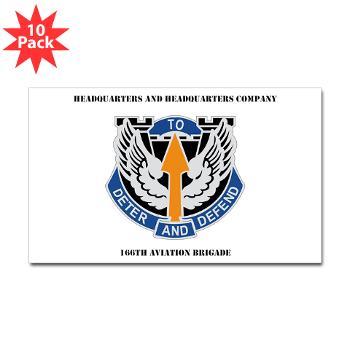 HHC166AB - M01 - 01 - HHC - 166th Aviation Brigade with Text - Sticker (Rectangle 10 pk)