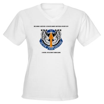 HHC166AB - A01 - 04 - HHC - 166th Aviation Brigade with Text - Women's V-Neck T-Shirt