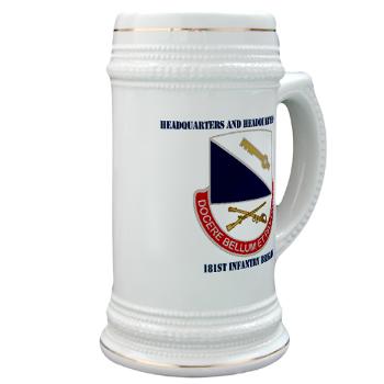 HHC181IB - M01 - 03 - DUI - HHC - 181 Infantry Bde with Text Stein - Click Image to Close