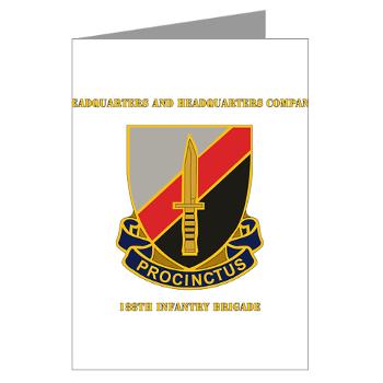 HHC188IB - M01 - 02 - HHC - 188th Infantry Brigade with Text - Greeting Cards (Pk of 10)
