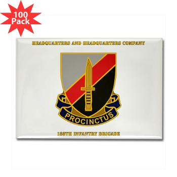 HHC188IB - M01 - 01 - HHC - 188th Infantry Brigade with Text - Rectangle Magnet (100 pack)