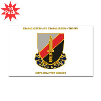 HHC188IB - M01 - 01 - HHC - 188th Infantry Brigade with Text - Sticker (Rectangle 10 pk)