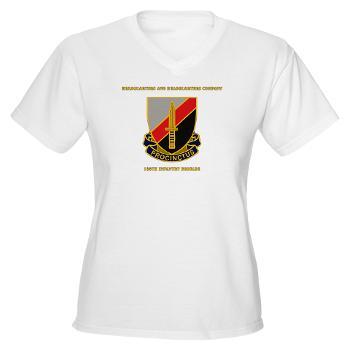 HHC188IB - A01 - 04 - HHC - 188th Infantry Brigade with Text - Women's V-Neck T-Shirt - Click Image to Close
