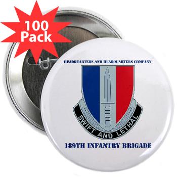 HHC189IB - M01 - 01 - Headquarters and Headquarters Company - 189th Infantry Brigade with Text - 2.25" Magnet (100 pack) - Click Image to Close