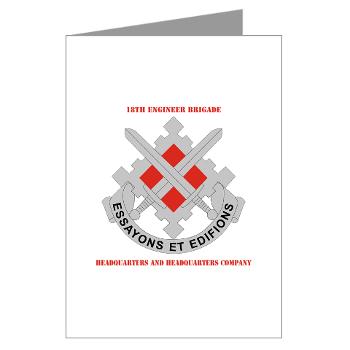 HHC18EB - M01 - 02 - HHC - 18th Engineer Brigade with Text Greeting Cards (Pk of 10)