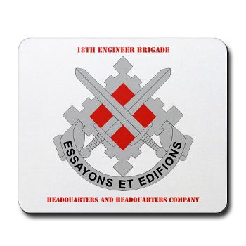 HHC18EB - M01 - 03 - HHC - 18th Engineer Brigade with Text Mousepad - Click Image to Close