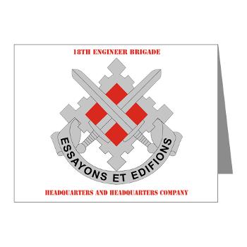 HHC18EB - M01 - 02 - HHC - 18th Engineer Brigade with Text Note Cards (Pk of 20)
