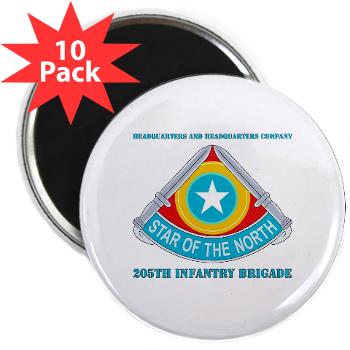 HHC205IB - M01 - 01 - HHC - 205th Infantry Brigade with text - 2.25" Magnet (10 pack)