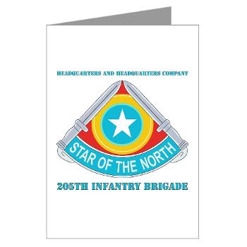 HHC205IB - M01 - 02 - HHC - 205th Infantry Brigade with text - Greeting Cards (Pk of 20)