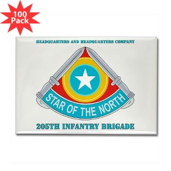 HHC205IB - M01 - 01 - HHC - 205th Infantry Brigade with text - Rectangle Magnet (100 pack) - Click Image to Close
