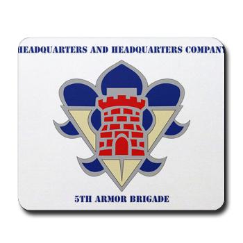 HHC5AB - M01 - 03 - HHC - 5th Armor Brigade with Text - Mousepad - Click Image to Close