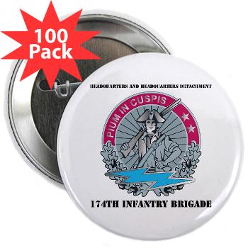 HHD - M01 - 01 - Headquarters and Headquarters Detachment with Text - 2.25" Button (100 pack)
