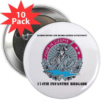 HHD - M01 - 01 - Headquarters and Headquarters Detachment with Text - 2.25" Button (10 pack)