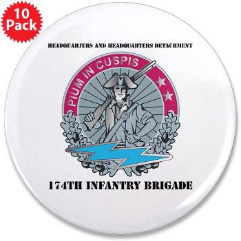 HHD - M01 - 01 - Headquarters and Headquarters Detachment with Text - 3.5" Button (10 pack)