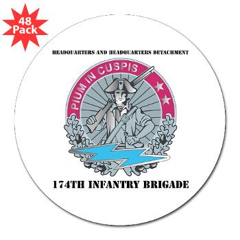 HHD - M01 - 01 - Headquarters and Headquarters Detachment with Text - 3" Lapel Sticker (48 pk) - Click Image to Close