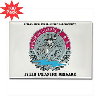 HHD - M01 - 01 - Headquarters and Headquarters Detachment with Text - Rectangle Magnet (100 pack)