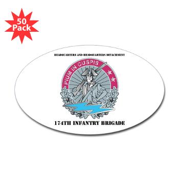 HHD - M01 - 01 - Headquarters and Headquarters Detachment with Text - Sticker (Oval 50 pk)