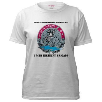 HHD - A01 - 04 - Headquarters and Headquarters Detachment with Text - Women's T-Shirt - Click Image to Close