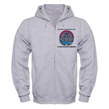 HHD - A01 - 04 - Headquarters and Headquarters Detachment with Text - Zip Hoodie - Click Image to Close