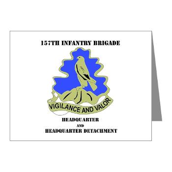 HQHHD157IB - M01 - 02 - HQ and HHD - 157th Infantry Brigade with Text Note Cards (Pk of 20)