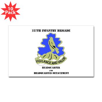 HQHHD157IB - M01 - 01 - HQ and HHD - 157th Infantry Brigade with Text Sticker (Rectangle 10 pk) - Click Image to Close