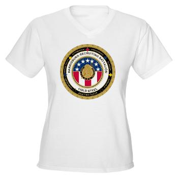 HRB - A01 - 04 - DUI - Harrisburg Recruiting Battalion - Women's V-Neck T-Shirt