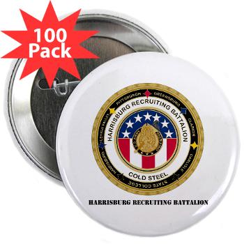 HRB - M01 - 01 - DUI - Harrisburg Recruiting Battalion with Text - 2.25" Button (100 pack)