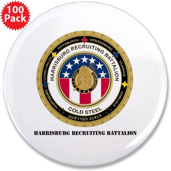 HRB - M01 - 01 - DUI - Harrisburg Recruiting Battalion with Text - 3.5" Button (100 pack) - Click Image to Close