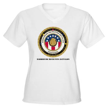 HRB - A01 - 04 - DUI - Harrisburg Recruiting Battalion with Text - Women's V-Neck T-Shirt