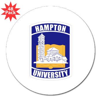 HU - M01 - 01 - ROTC - Hampton University - 3" Lapel Sticker (48 pk) - Click Image to Close