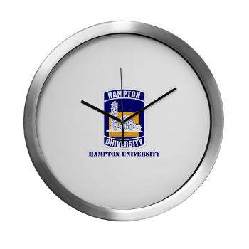 HU - M01 - 03 - ROTC - Hampton University with Text - Modern Wall Clock