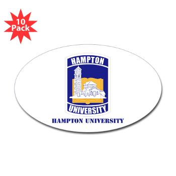 HU - M01 - 01 - ROTC - Hampton University with Text - Sticker (Oval 10 pk)