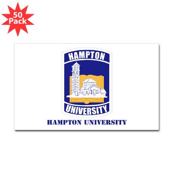 HU - M01 - 01 - ROTC - Hampton University with Text - Sticker (Rectangle 50 pk) - Click Image to Close
