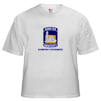 HU - A01 - 04 - ROTC - Hampton University with Text - White t-Shirt
