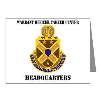 HWOCC - M01 - 02 - DUI - Warrant Officer Career Center - Headquarters with Text - Note Cards (Pk of 20)