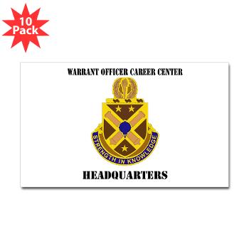 HWOCC - M01 - 01 - DUI - Warrant Officer Career Center - Headquarters with Text - Sticker (Rectangle 10 pk)