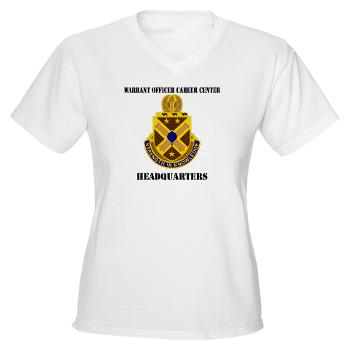 HWOCC - A01 - 04 - DUI - Warrant Officer Career Center - Headquarters with Text - Women's V-Neck T-Shirt - Click Image to Close
