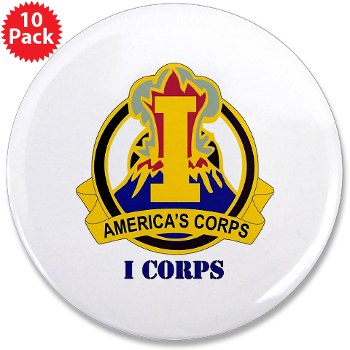 ICorps - M01 - 01 - DUI - I Corps with Text 3.5\" Button (10 pack)