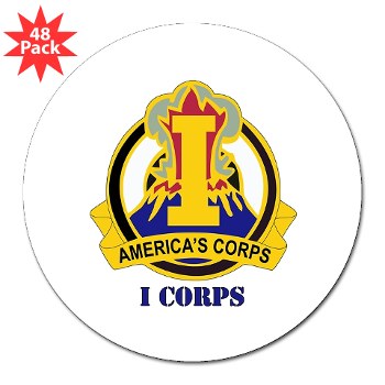 ICorps - M01 - 01 - DUI - I Corps with Text 3\" Lapel Sticker (48 pk)