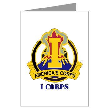 ICorps - M01 - 02 - DUI - I Corps with Text Greeting Cards (Pk of 10)