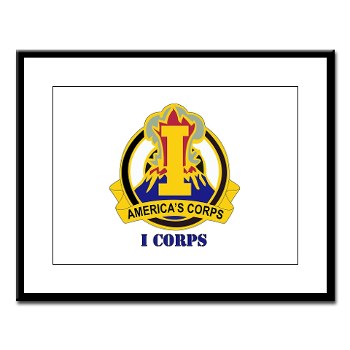 ICorps - M01 - 02 - DUI - I Corps with Text Large Framed Print