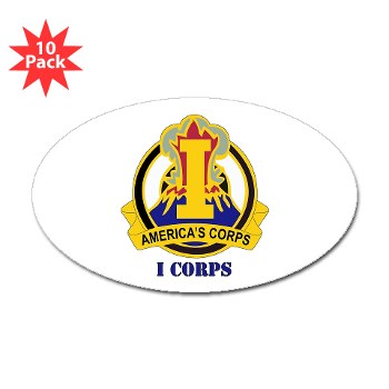 ICorps - M01 - 01 - DUI - I Corps with Text Sticker (Oval 10 pk)